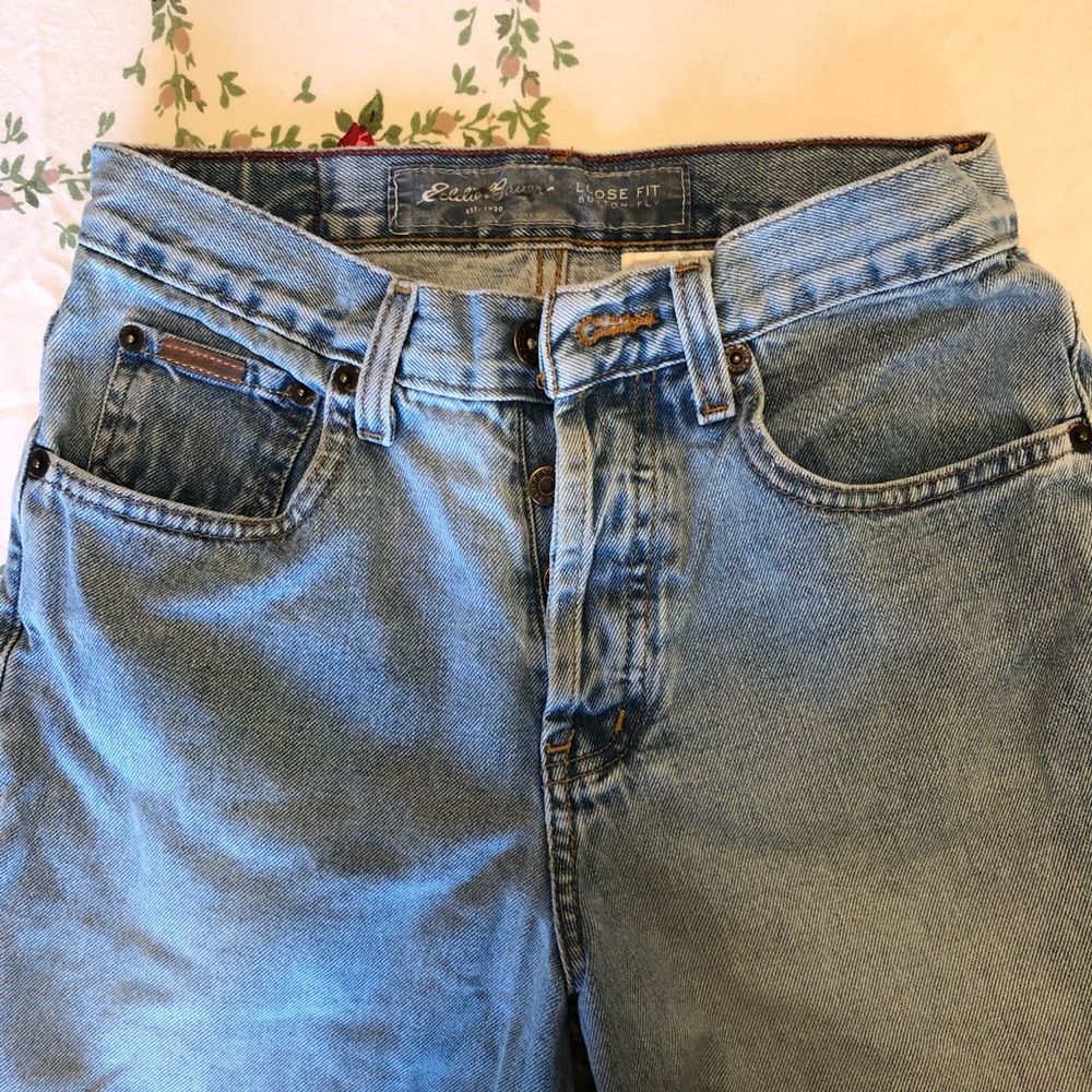 high rise button up eddie bauer jeans